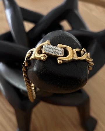 Gold fill chain necklace with stone detail