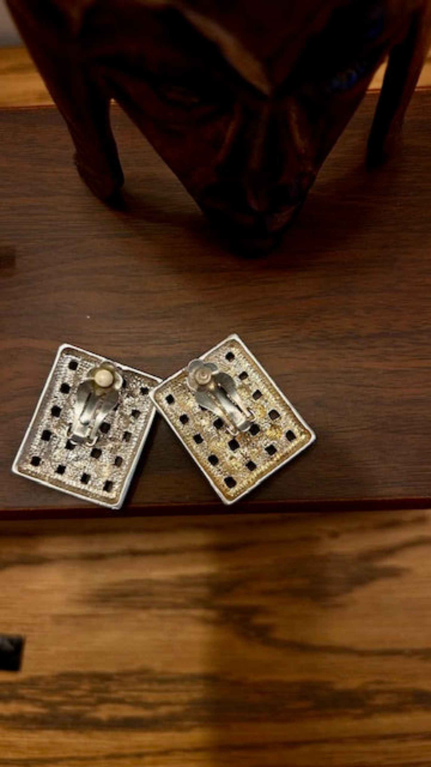 Vintage Woven Silver Earrings