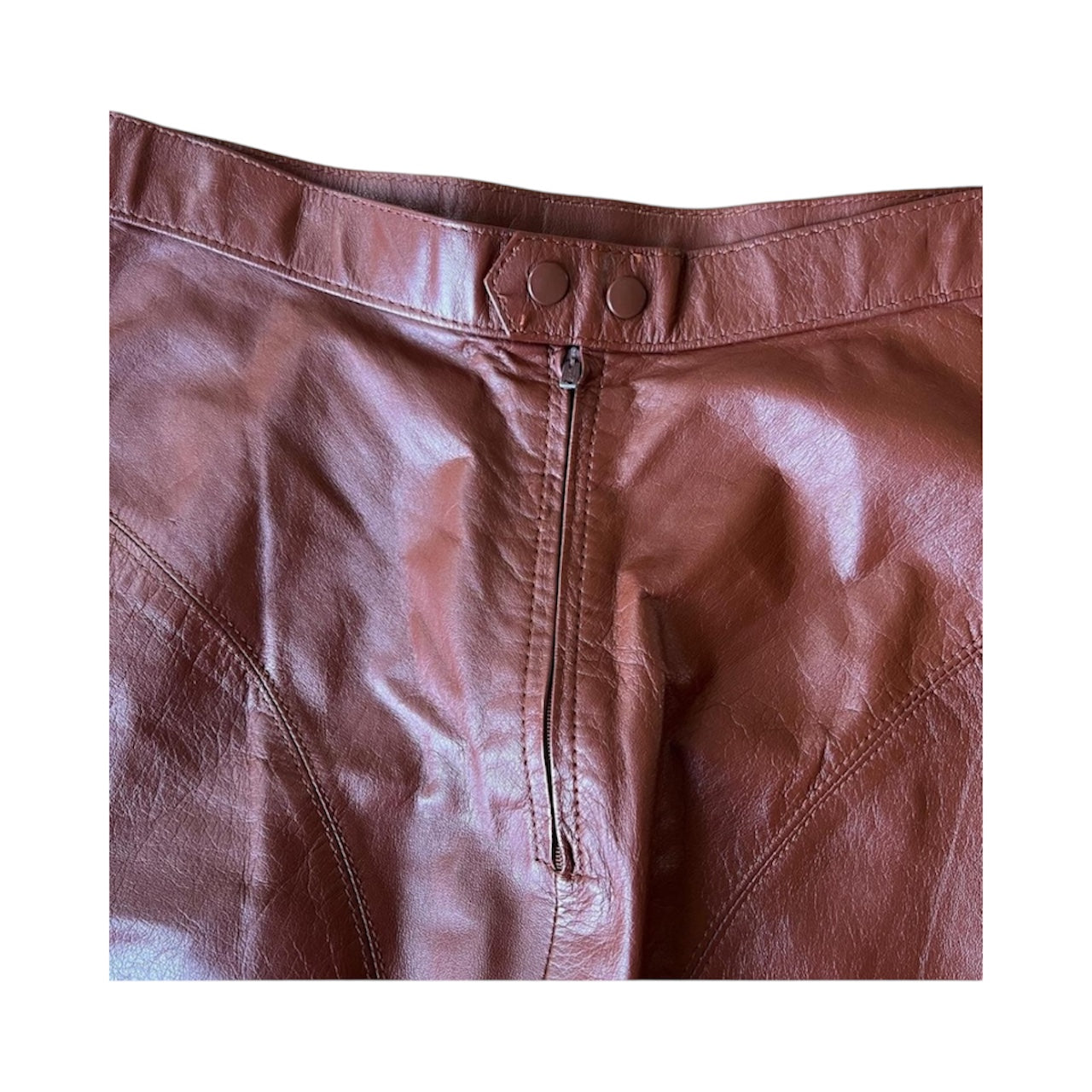 Espresso Leather Pencil Skirt