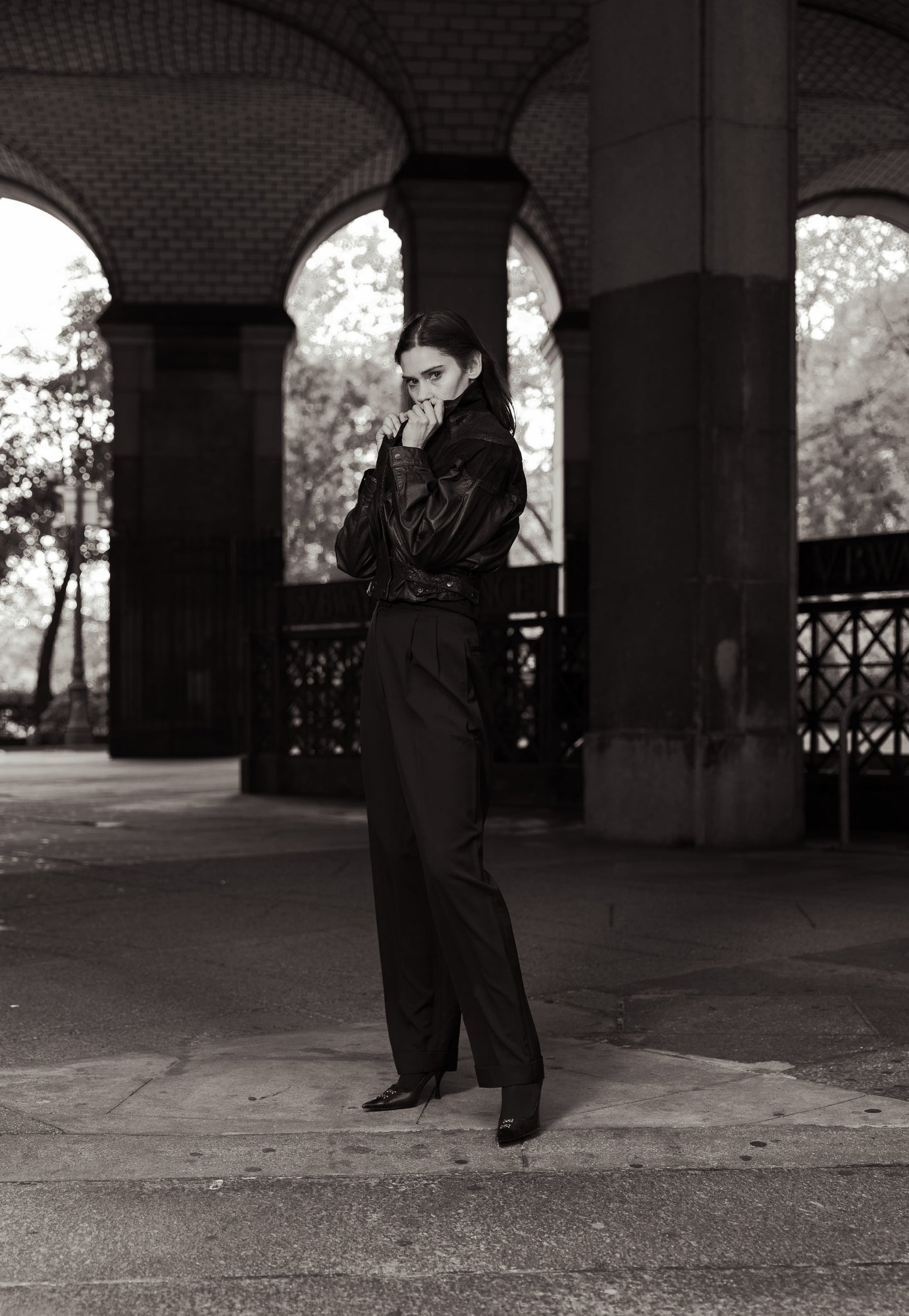 Leather Bomber Jacket