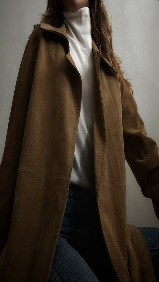 Veste en daim caramel