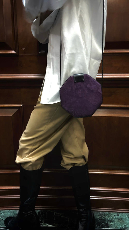 Leather & Suede Octagon Bag