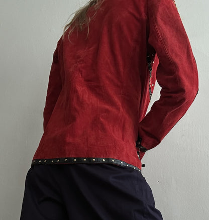 Red Suede Leather Jacket