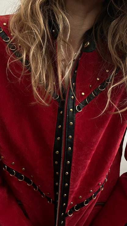 Red Suede Leather Jacket