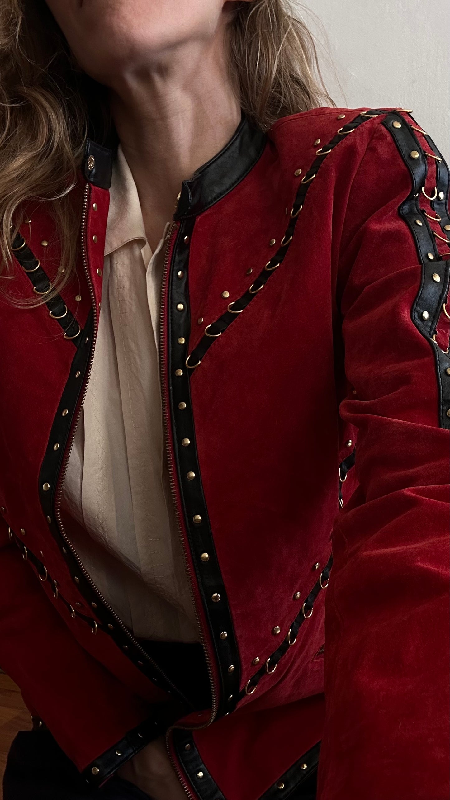 Red Suede Leather Jacket