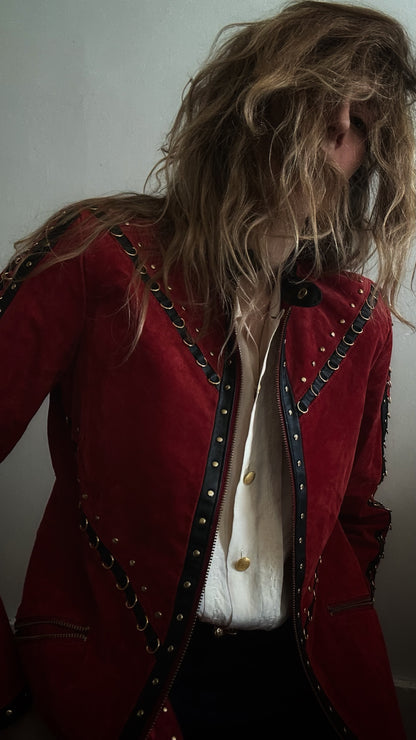 Red Suede Leather Jacket