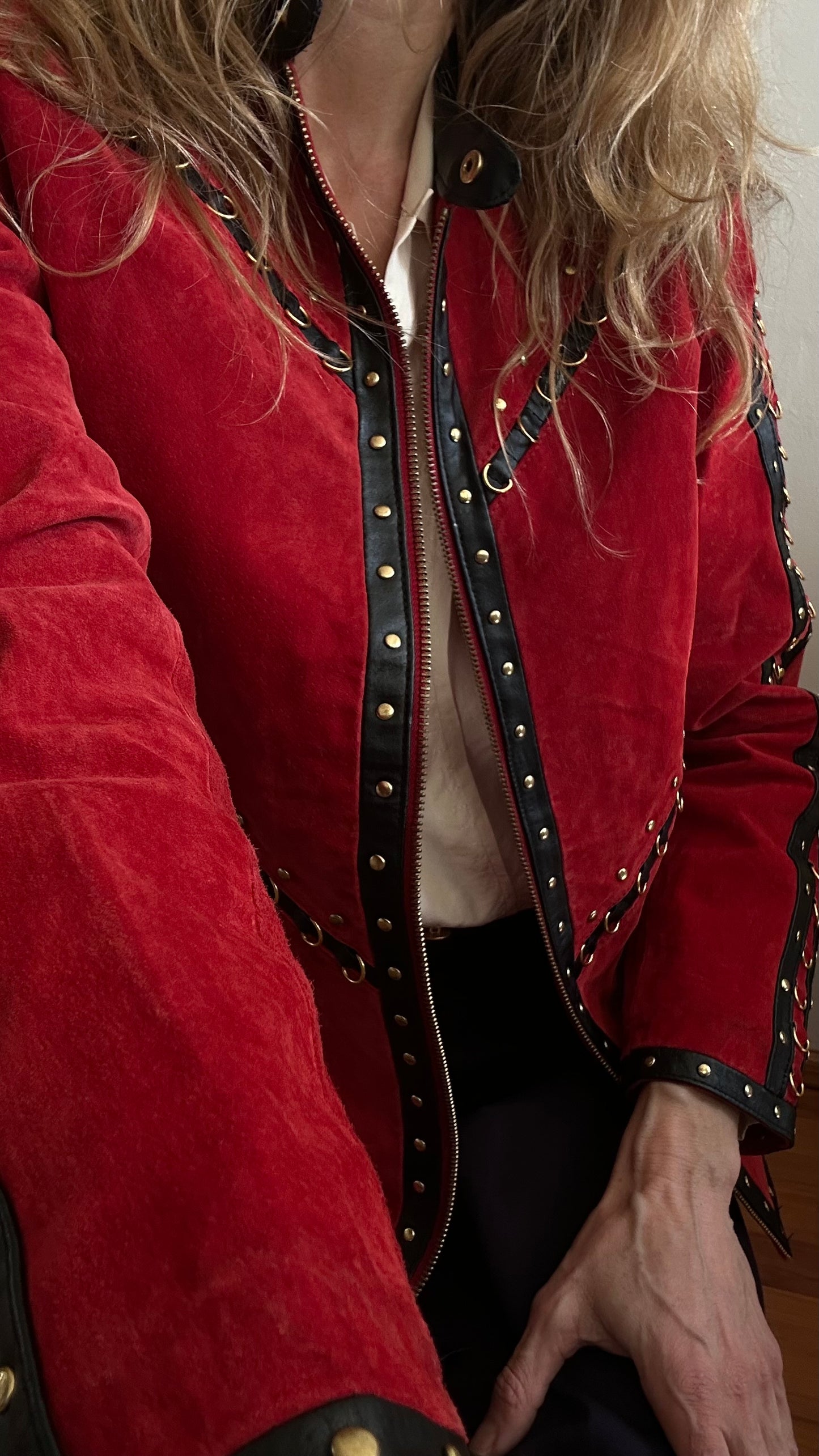 Red Suede Leather Jacket