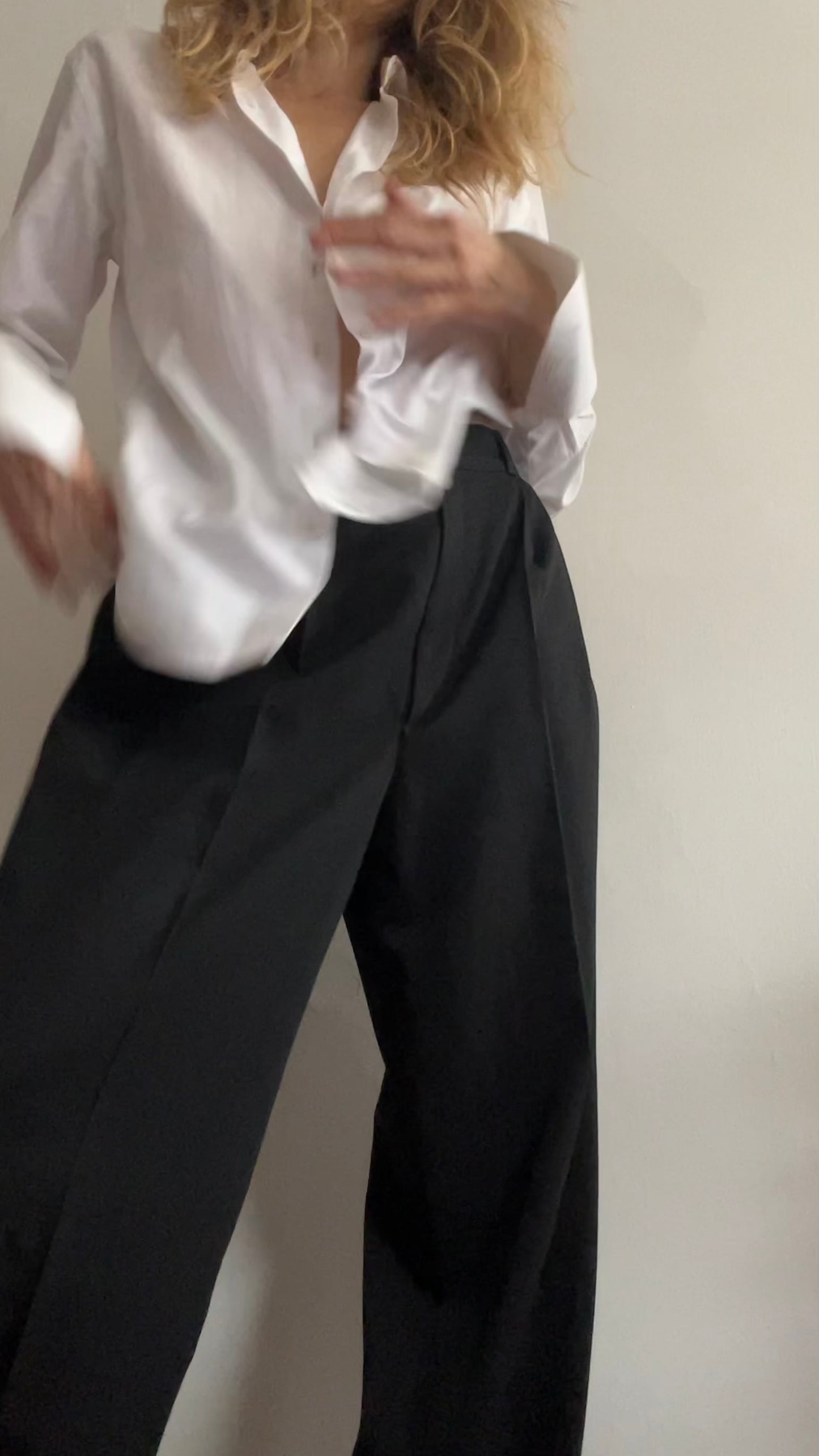 Black Wool Pants made in France