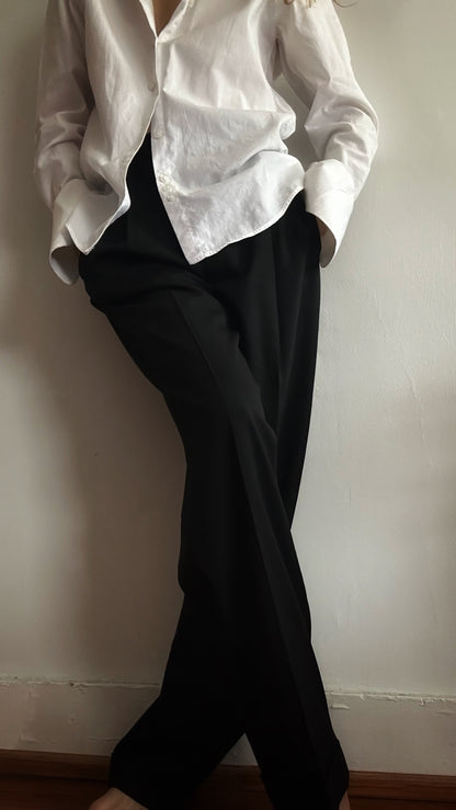 Black Wool Pants made in France