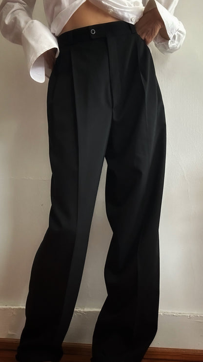 Black Wool Pants made in France