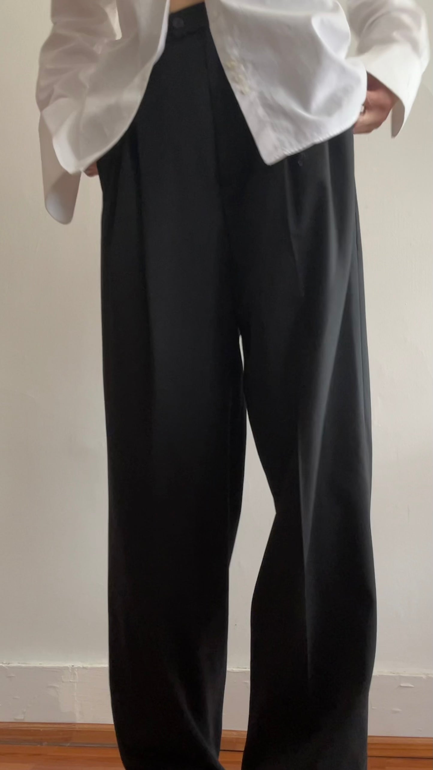 Black Wool Pants made in France