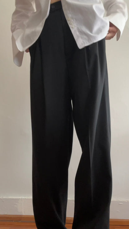 Black Wool Pants made in France