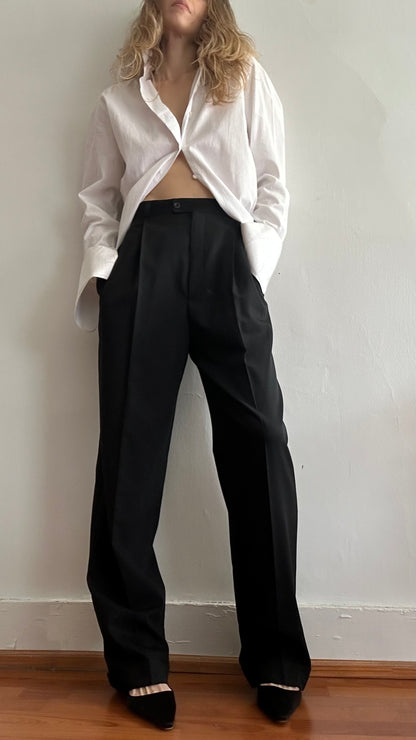 Black Wool Pants made in France