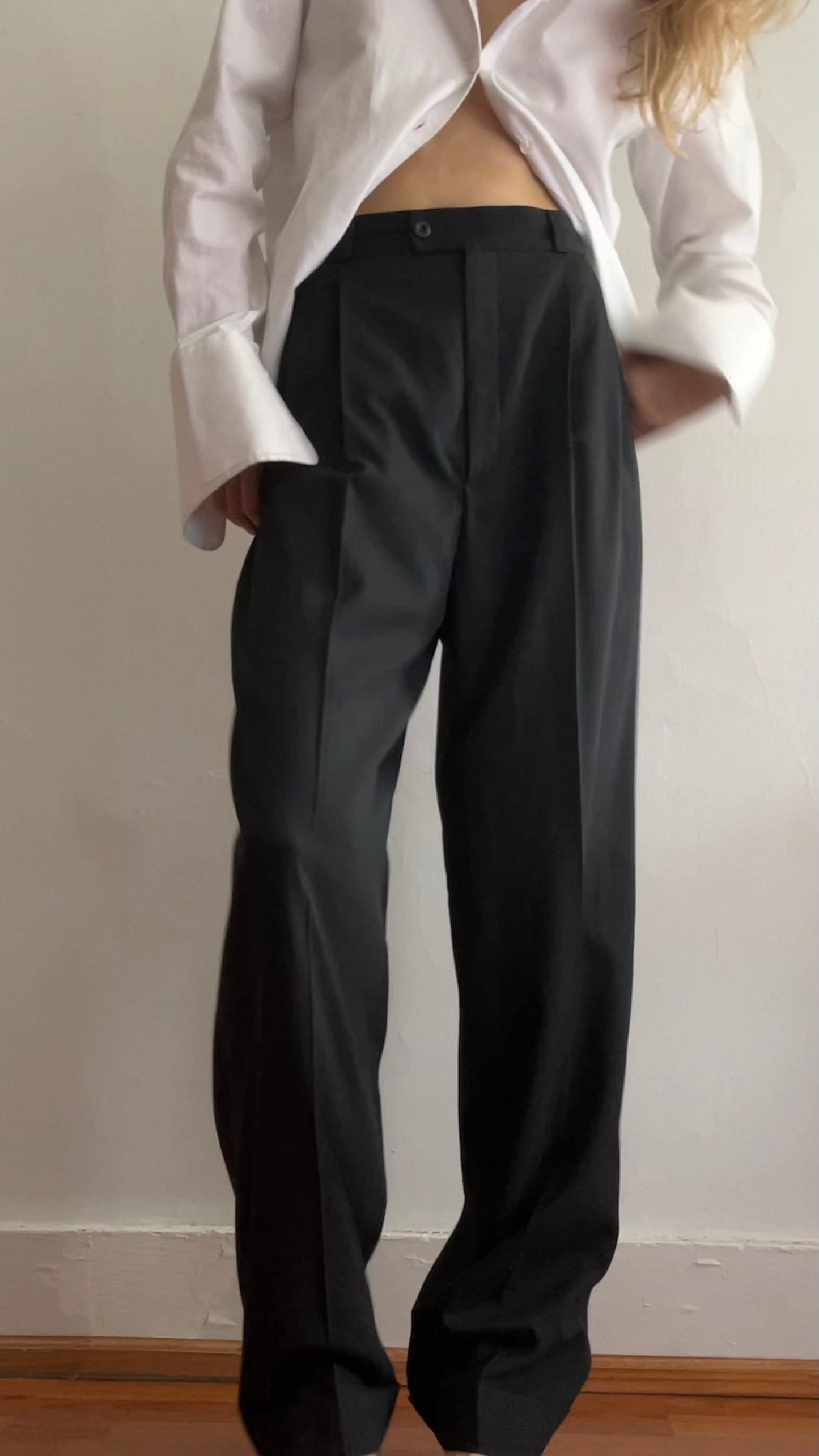 Black Wool Pants made in France