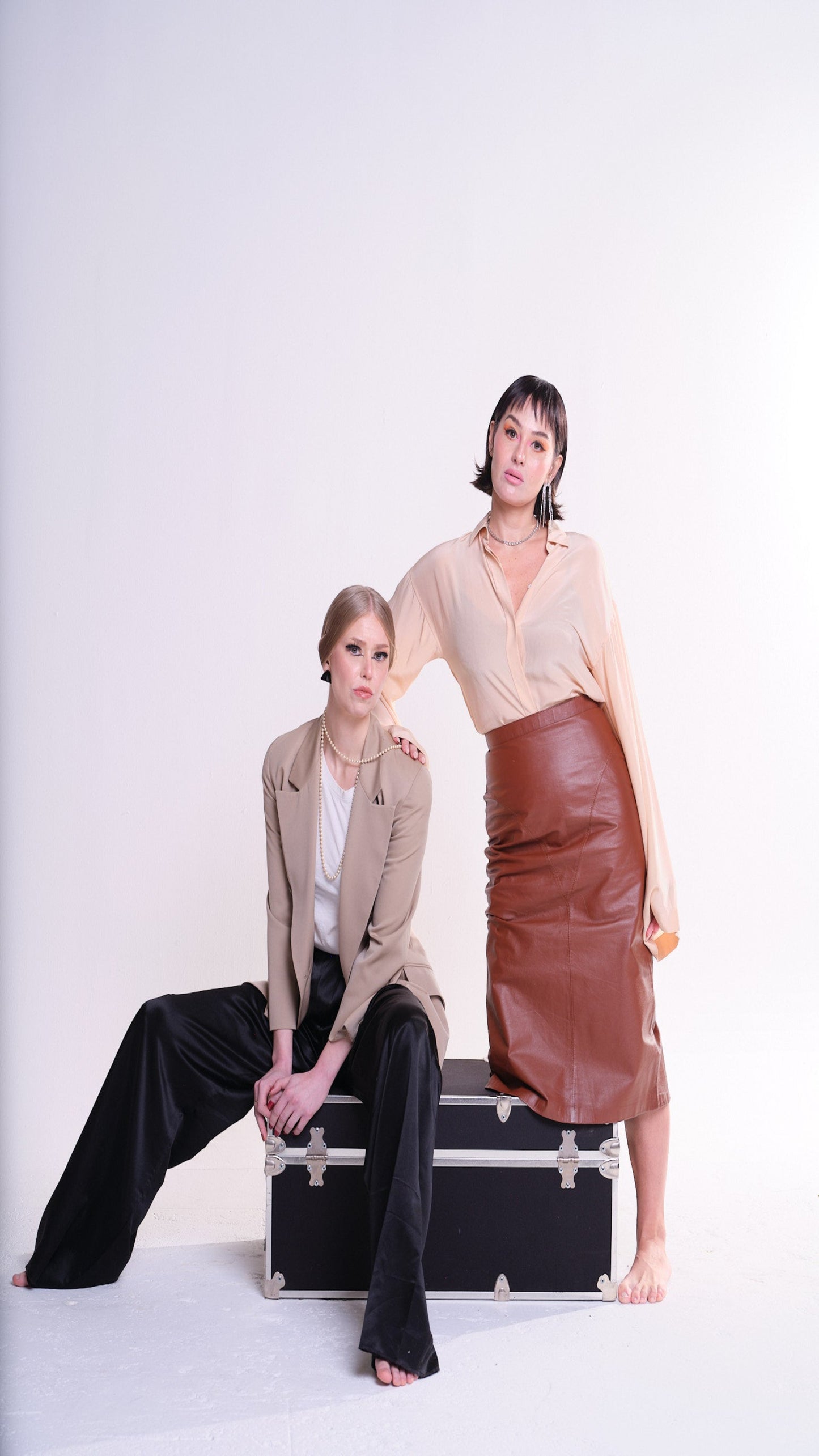 Pencil Skirt Vintage Leather Espresso Brown Soft leather 90s Luxury