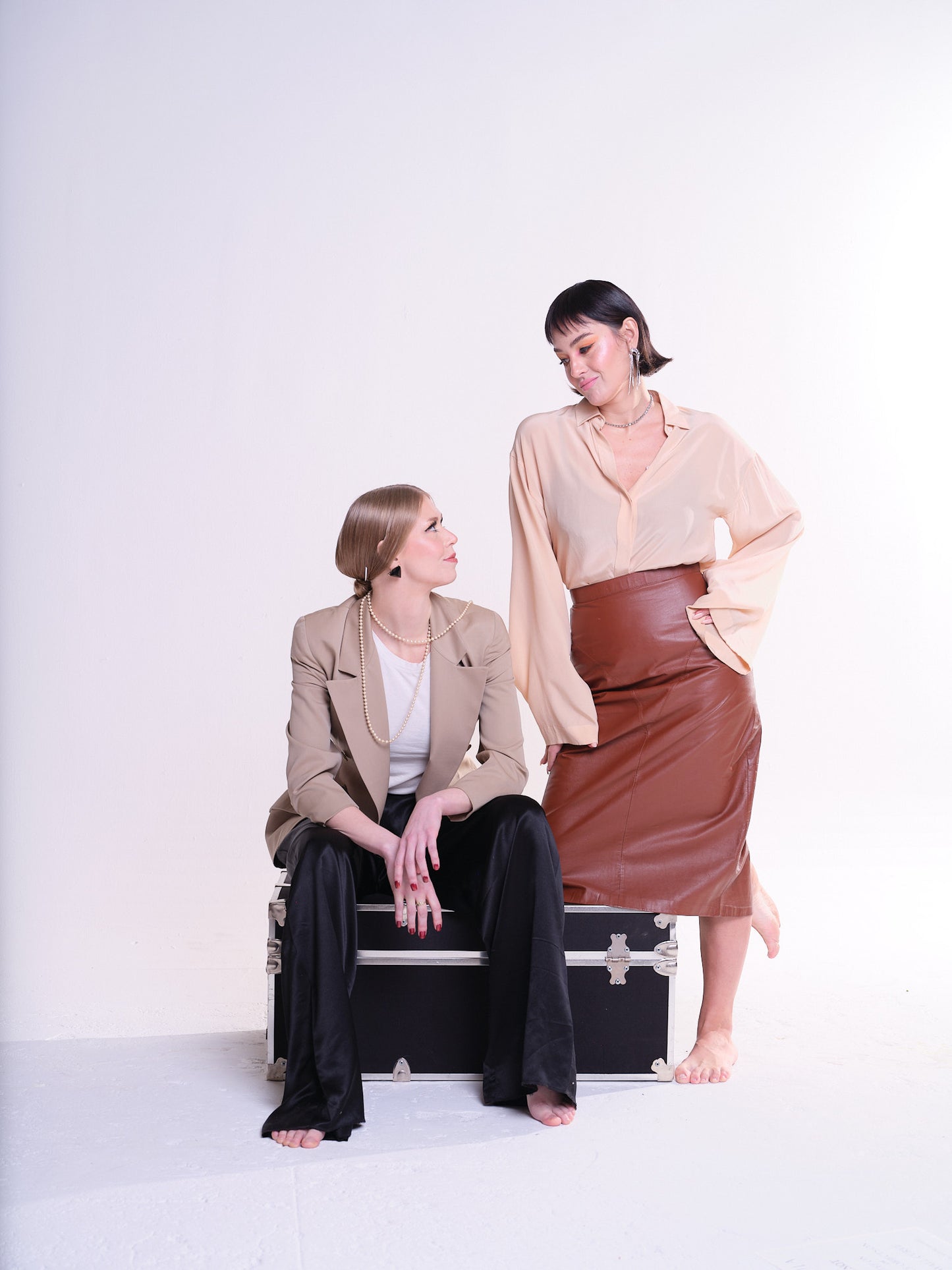 Espresso Leather Pencil Skirt