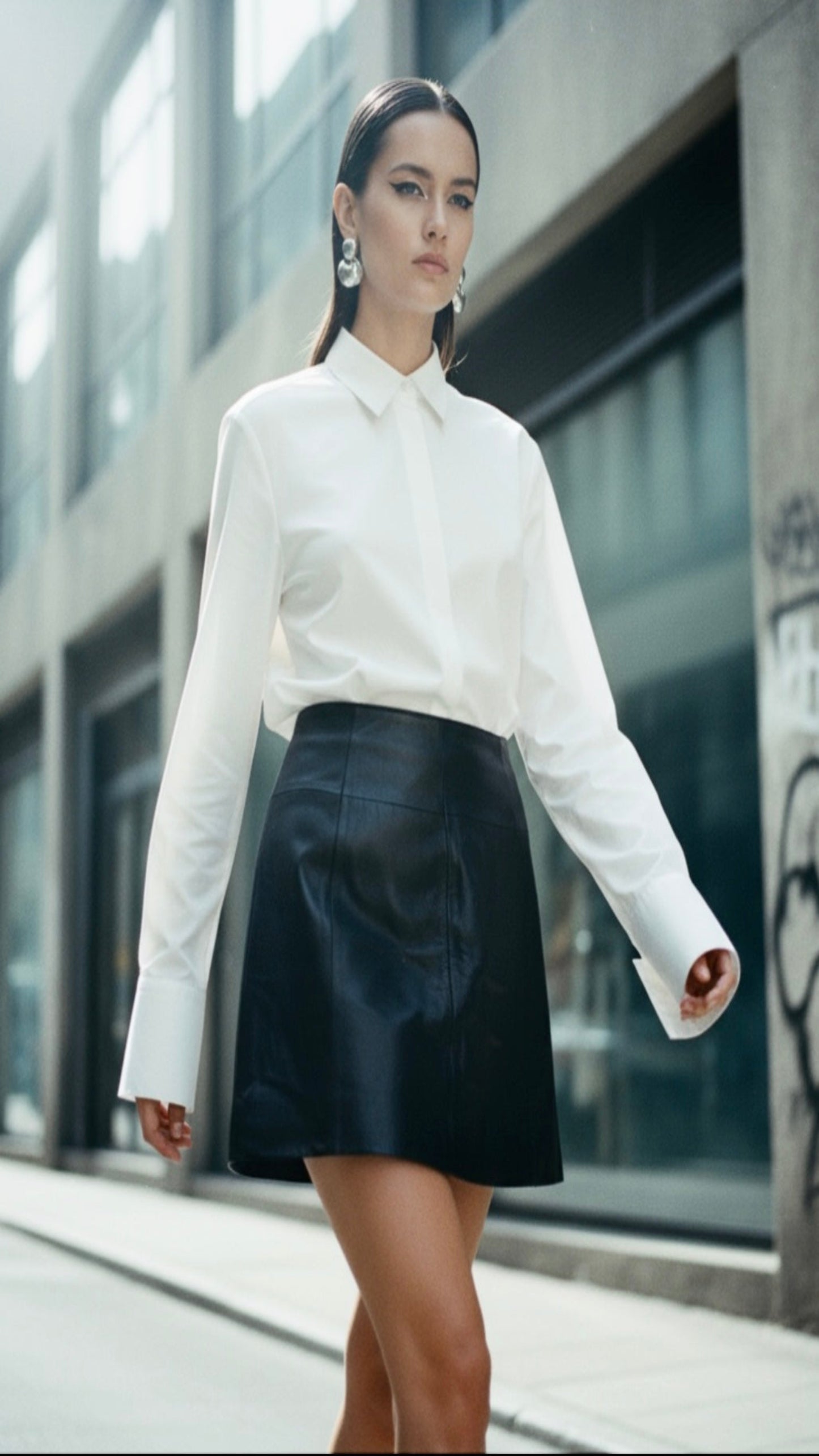 The Classic Black Leather Skirt