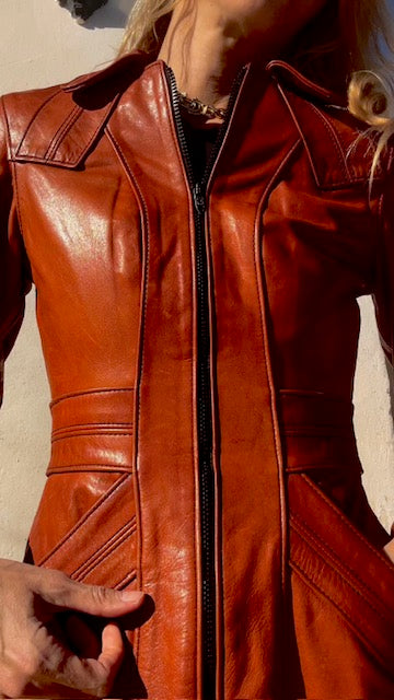 Vintage Rust Leather Jacket