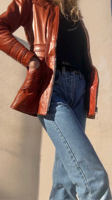 Vintage Rust Leather Jacket