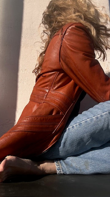 Vintage Rust Leather Jacket