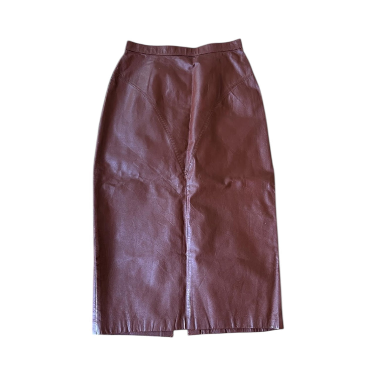 Espresso Leather Pencil Skirt
