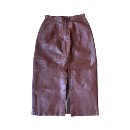 Espresso Leather Pencil Skirt