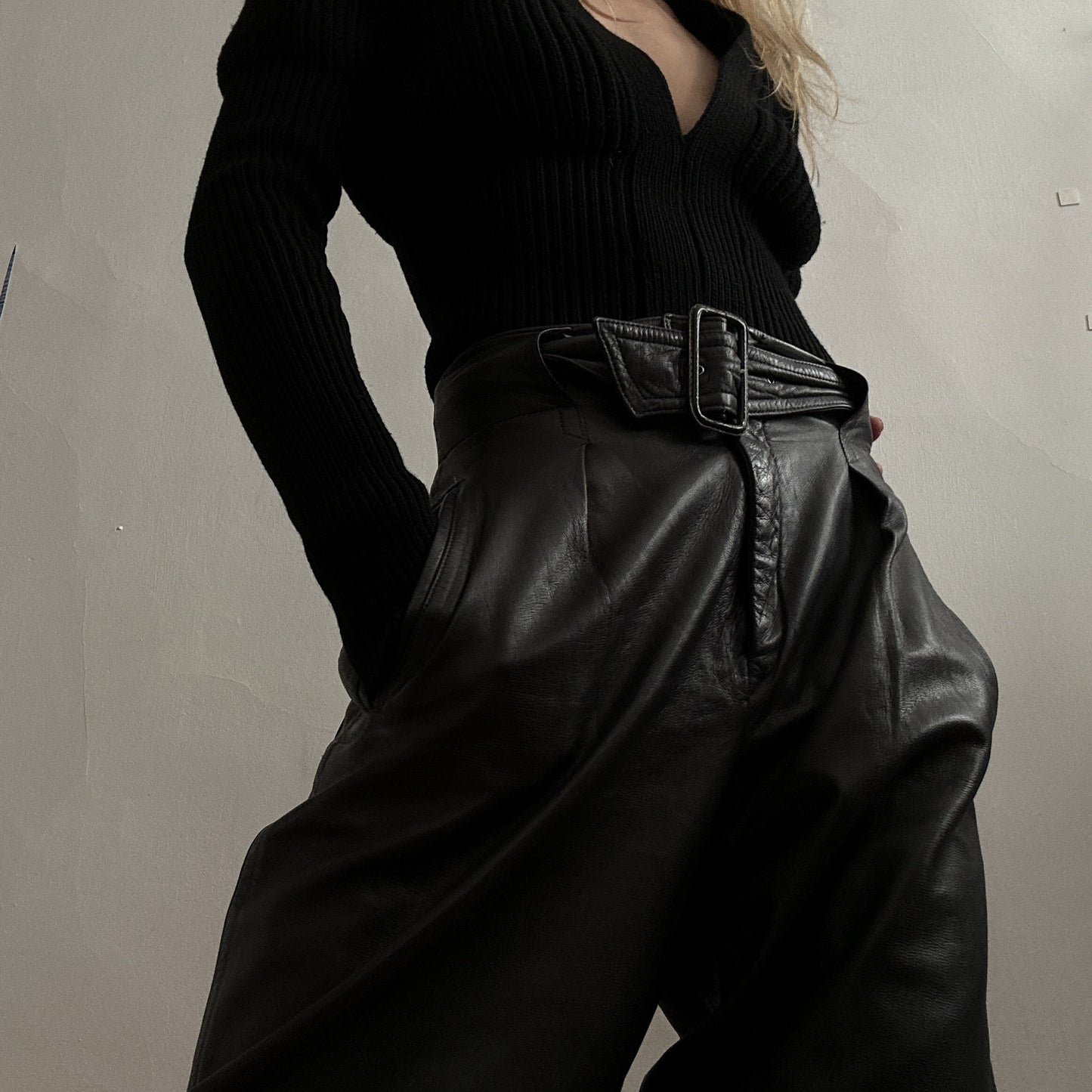 High Waisted Leather Pants