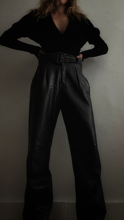 High Waisted Leather Pants